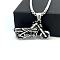 Men's Punk Stainless Steel Motorcycle Pendant Necklaces for Men, Stainless Steel Color