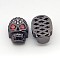 Fashionable Brass Micro Pave Cubic Zirconia Skull Hollow Beads, Cadmium Free & Nickel Free & Lead Free, Gunmetal, 13x10x7mm, Hole: 2mm