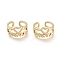Brass Cuff Rings, Open Rings, Heart, Golden, Size 6, Inner Diameter: 17mm