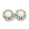 Brass & ABS Imitation Pearl & Shell Flower Multi-Strand Links, Platinum, 11x6.5mm, Hole: 1.1mm