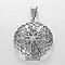 Tarnish Resistant 304 Stainless Steel Diffuser Locket Pendants, Flat Round, Stainless Steel Color, 41x27x6.5mm, Hole: 9x5mm