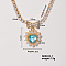 Colorful Sparkling Heart-shaped Necklace with Exquisite Fashionable Style, 15.75 inch(400mm)