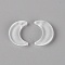 Glass Pendants, DIY Accessories for Jewelry Making, Frosted, Moon, White, 16x11.5x3mm, Hole: 1.2mm