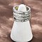 Brass Micro Pave Cubic Zirconia Plain Band Finger Rings for Women, Platinum & Golden, 11.5mm, US Size 8 1/2(18.5mm)