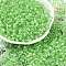 Transparent Inside Colours Glass Seed Beads, Round Hole, Round, Spring Green, 4x3mm, Hole: 1.4mm, about 142pcs/10g