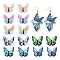 Pandahall 14Pcs 7 Colors Transparent Resin Pendants, Butterfly Charms, with Gold Foil, Mixed Color, 22x25mm, 2pcs/color
