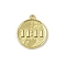 Brass Pendants, Flat Round, Long-Lasting Plated, Cadmium Free & Lead Free, Rack Plating, Real 18K Gold Plated, 18x15x1.5mm, Hole: 1.5mm