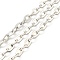 Iron Cable Chains, Unwelded, with Spool, Platinum, 9.5x5.5x1mm