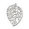 Brass Pendants, Cadmium Free & Nickel Free & Lead Free, Leaf, Real Platinum Plated, 32x22x1mm, Hole: 1mm