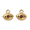304 Stainless Steel Pendants, with Rhinestone, Golden, Eye, 8x7.5x3mm, Hole: 1.8mm