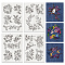 BENECREAT 4Sheets 18Pcs Water Soluble Embroidery, 11.7x9.3inch Birds and Flowers Pattern Transfers Water Soluble Stabilizer for Embroidery Stick and Stitch Embroidery Designs
