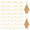 100Pcs 2 Styles 201 Stainless Steel Rainbow Chandelier Component Links, Real 18K Gold Plated, 9~18x9~18x0.5mm, Hole: 1~1.2mm, 50pcs/style