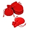 20Pcs Velvet Bags, Calabash Shape Drawstring Jewelry Pouches, Red, 9x7cm
