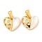 Brass Micro Pave Clear Cubic Zirconia Pendants, Cadmium Free & Nickel Free & Lead Free, with Shell, Heart, Real 18K Gold Plated, 11x12x3mm, Hole: 4x2mm