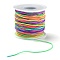 Round Segment Dyed Polyester Elastic Cord, with Spool, Colorful, 1mm, about 54.68 Yards(50m)/Roll