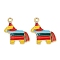 Cinco De Mayo Theme Alloy Enamel Pendants, Golden, Pinata Horse, 23x20x2.5mm, Hole: 1.8mm, 10pcs/set