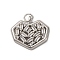 Brass Micro Pave Cubic Zirconia Pendants, Heart, with Jump Ring, Long-Lasting Plated, Cadmium Free & Lead Free, Rack Plating, Platinum, 18x20x3mm, Hole: 3mm