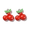 Opaque Resin Pendants, with Platinum Iron Loop, Cherry, 21.5x20x7mm, Hole: 2mm