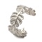 Tarnish Resistant 304 Stainless Steel Cuff Bangle, Monstera Leaf Bangle, Stainless Steel Color, Inner Diameter: 2-3/8 inch(6.1cm), 30mm, Fit for 2mm Rhinestone