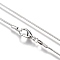 Brass Round Snake Chain Fine Necklace Making, with Lobster Claw Clasps, Platinum, 18 inch(457mm)