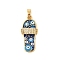 Brass Micro Pave Cubic Zirconia Pendants, Cadmium Free & Nickel Free & Lead Free, with Enamel, Shoe Charms, Real 18K Gold Plated, Midnight Blue, 24.5x11x5mm, Hole: 5x3mm