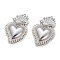Alloy Pendants, Sacred Heart, Heart of Holy Flame, Platinum, 40x25x3.5mm, Hole: 1.5mm