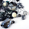 Acrylic Beads, Mixed Shapes, Dark Slate Gray, 5.5~28x6~20x3~11mm, Hole: 1~5mm