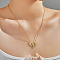 Vintage Brass Pave Green Cubic Zirconia Sword Wing Geometric Pendant Necklaces, Daily Wear, Golden, 15.75 inch(40cm)