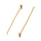304 Stainless Steel Ball Head Pins, Real 24k Gold Plated, 22x0.6mm, 22 Gauge, Head: 2mm