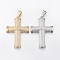 304 Stainless Steel Pendants, Large Hole Pendants, Cross, Mixed Color, 45x31x3.5mm, Hole: 9x5mm