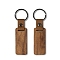 PU Leather Keychain, with Metal Key Ring, Rectangle, Camel, 6.5x2.8cm