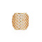 Brass Micro Pave Cubic Zirconia Cuff Rings, Open Rings for Women, Cadmium Free & Nickel Free & Lead Free, Real Platinum Plated, Clear, US Size 6 3/4(17.1mm)