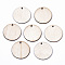 Unfinished Natural Poplar Wood Pendants, Laser Cut Wood Shapes, Undyed, Flat Round, Antique White, 24.5x1.5mm, Hole: 1.6mm