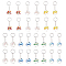 28Pcs 7 Colors Alloy Glass Keychains, with 304 Stainless Steel Split Key Rings, Ring with Tree of Life, Mixed Color, 9.5cm, 4pcs/color