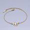 201 Stainless Steel Link Bracelets, with Lobster Claw Clasps, Clover, Golden, 6-3/4 inch(17.1~17.2cm)