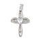 Brass Micro Pave Cubic Zirconia Pendants, Cadmium Free & Nickel Free & Lead Free, Heart with Wing Charms, Platinum, 20.5x14x3mm, Hole: 4.5x2.5mm