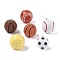 Opaque Resin Sports Pendants, Mixed Shapes, with Platinum Iron Hoop, Mixed Color, 24~28x21~26mm, Hole: 1.8mm