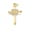 Brass Micro Pave Cubic Zirconia Pendants, Cross & Heart, Long-Lasting Plated, Lead Free & Cadmium Free, Rack Plating, with Jump Ring, Real 18K Gold Plated, 25x15x3mm, Hole: 3.5mm
