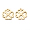Brass Pendants, Long-Lasting Plated, Clover, Real 18K Gold Plated, 17x15x1mm, Hole: 1.5mm