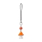 Opaque Resin Pendant Decorations, with Natural Dyed Jade, Mushroom, Orange Red, 100mm