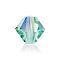 Preciosa® Crystal Beads, Czech Crystal, Bicone(451 69 302 Rondelle), 50005 200 Caribbean Sea AB, 3mm, Hole: 0.8mm