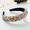 Bling Bling Glass Beaded Hairband, Wide Edge Headwear, Party Hair Accessories for Women Girls, Colorful, 30mm