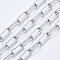 Tarnish Resistant 304 Stainless Steel Paperclip Chains, Drawn Elongated Cable Chains, Unwelded, with Spool, Oval, Stainless Steel Color, 17x7x1.5mm, about 65.61 Feet(20m)/roll