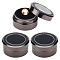 Alloy Jewelry Gift Boxes, for Small Gemstone, Diamond Storage, with Velvet Cushion and Clear Window, Column, Electrophoresis Black, 3.25x1.6cm, Inner Size: 2.45cm
