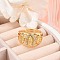 Brass Micro Pave Clear Cubic Zirconia Finger Rings for Women, Lead Free & Cadmium Free, Long-Lasting Plated, Oval with Virgin Mary & Flower, Real 18K Gold Plated, 12.5mm, Inner Diameter: 17mm