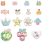 60Pcs 15 Styles Transparent Resin Cabochons, with Paillette, Mixed Color, 9~29x11~25x4~8mm, 4pcs/style