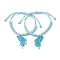 Alloy Enamel Pendants Bangles, Butterfly, Light Blue, Inner Diameter: 1-1/8~3-1/8 inch(2.95cm~7.8cm)