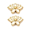 304 Stainless Steel Enamel Beads, Flower, Real 18K Gold Plated, Ion Plating(IP), White, 11x16.5x5mm, Hole: 1.4mm