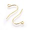 Iron Earring Hooks, with Horizontal Loop, Nickel Free, Golden, 19x16mm, Hole: 2mm, 22 Gauge, Pin: 0.6mm