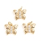 Brass Micro Pave Cubic Zirconia Pendants, with Jump Ring, Butterfly, Clear, Golden, 10.5x12x2mm, Hole: 3mm